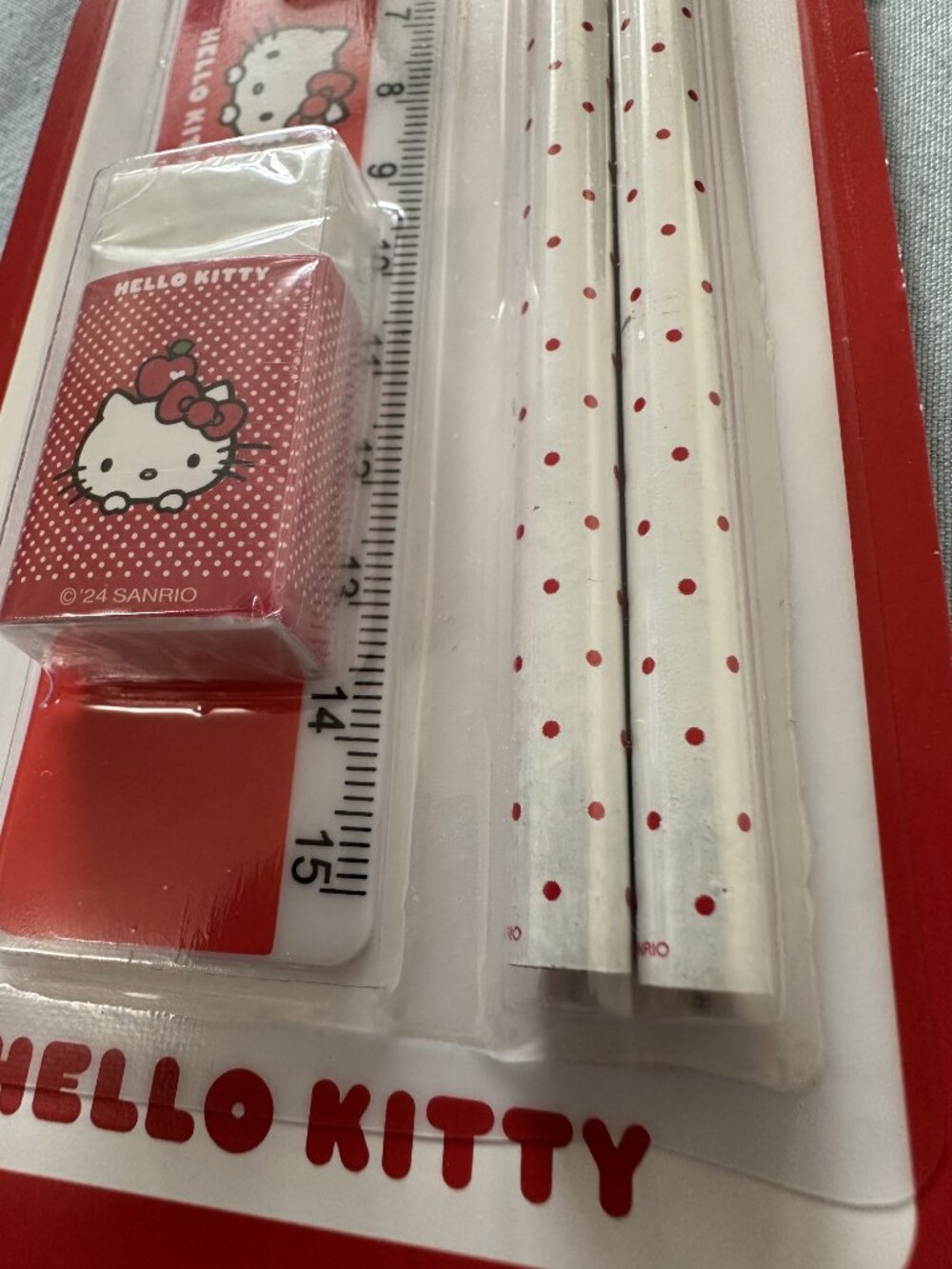 Sanrio Hello Kitty Eraser Pencil Ruler Sharpener Set - Picture 9 of 11